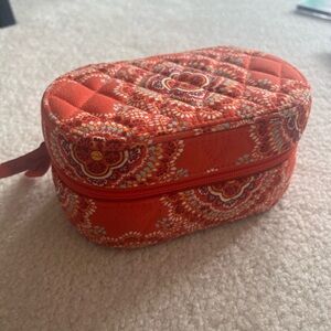 Vera Bradley Quilted Orange Patterned Travel Jewelry Case